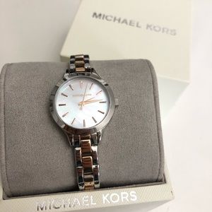 Michael Kors Rose Gold, Silver, Opal Slim Watch